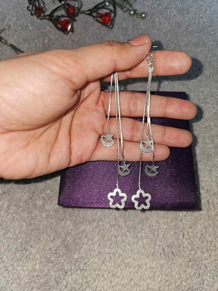 Lot of Silver Tone Dangle Earrings Fashion Jewelry - photo 5
