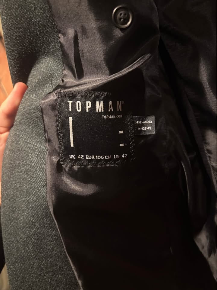 Topman Charcoal Gray/Navy Green Blazer - photo 2