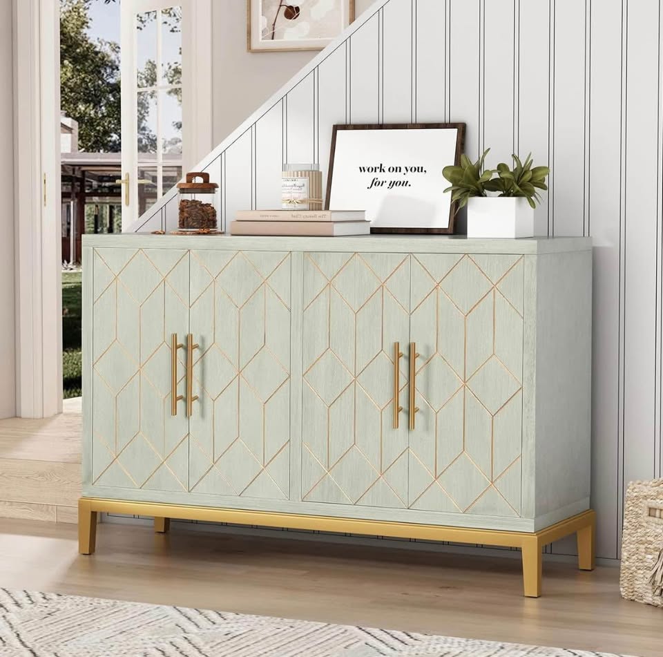 Accent Cabinet with 4 Door Storage Cabinet - photo 4