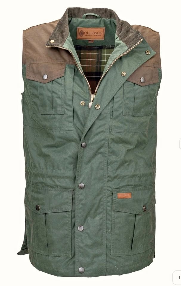 Men's Brant Oil-skin Vest. Lined and insulated.