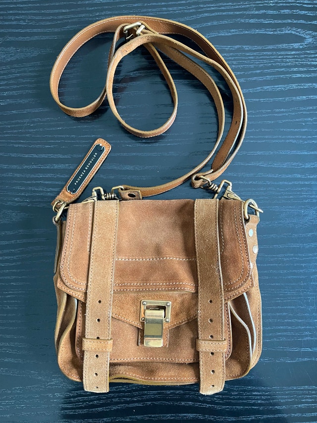 PROENZA SCHOULER PS1 Mini Brown Suede Bag
