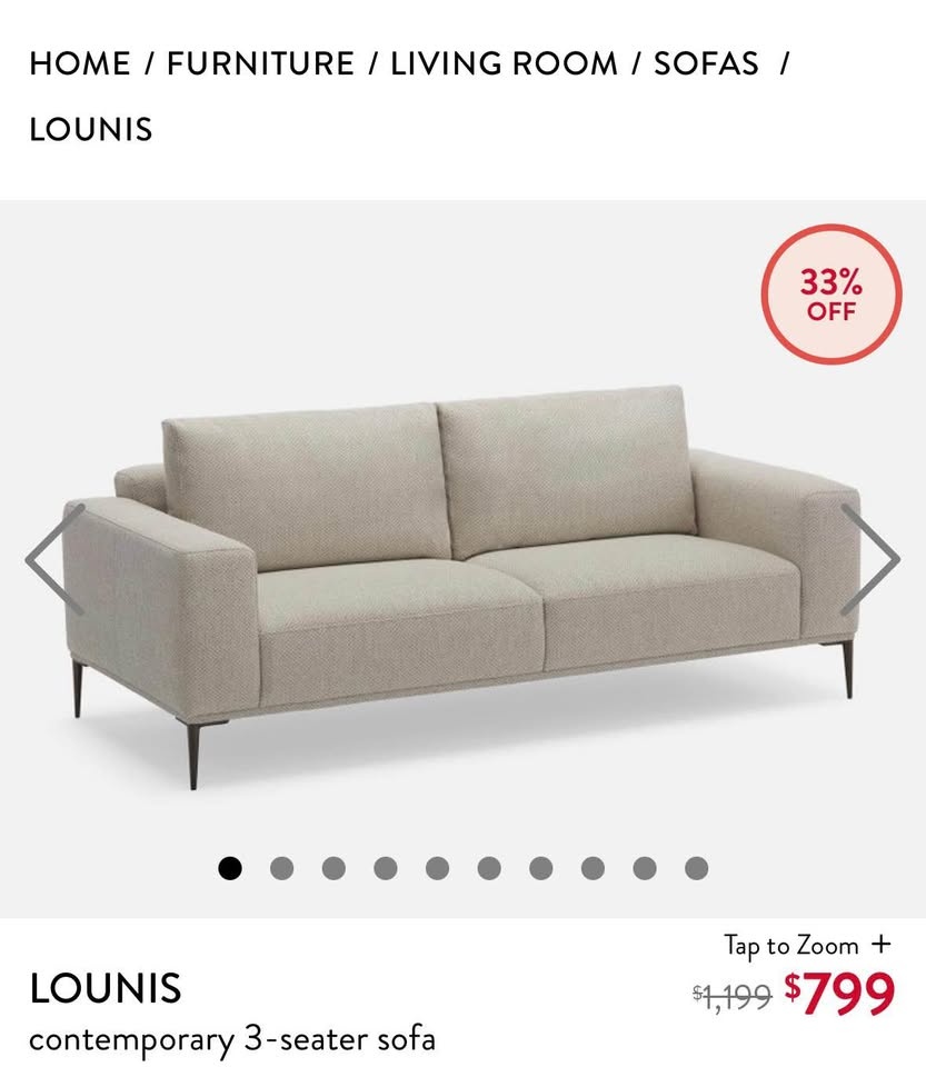 Structube Lounis 3-Seater Sofa - Good Condition - photo 4
