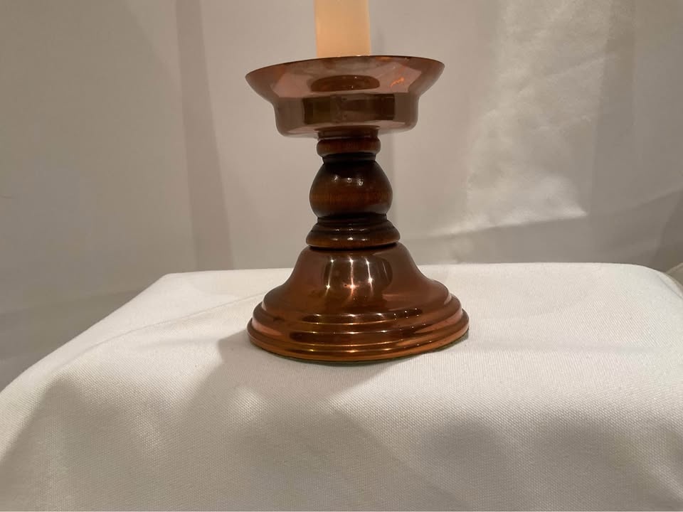 Vintage Coppercraft Copper & Guild Wood Candle Holder - photo 2