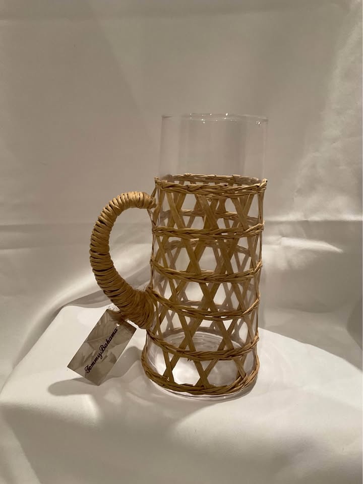 Tommy Bahama Wicker & Glass Pitcher - Brand New - photo 2