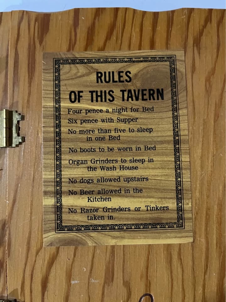 1930s Wooden Guest Logbook - "Rules of This Tavern" - photo 2