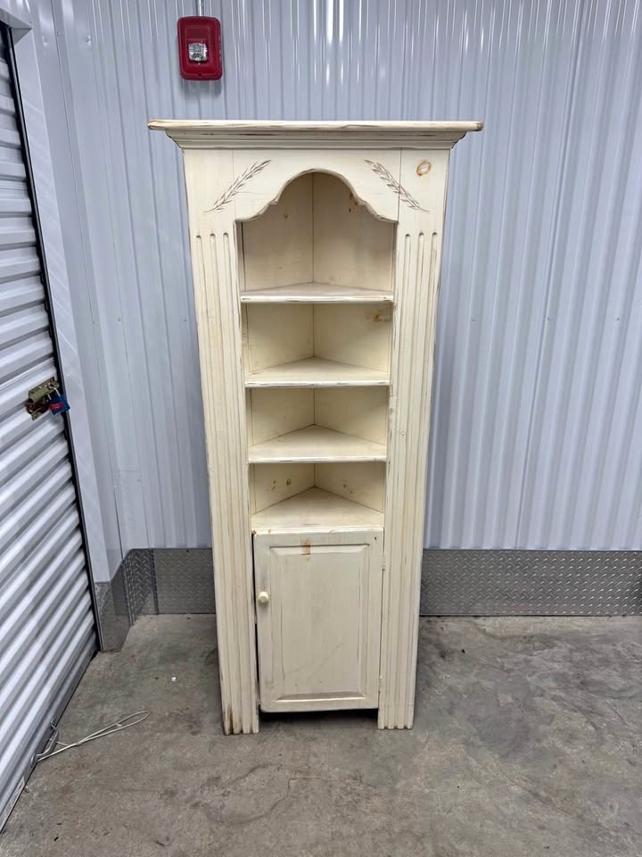 Corner Bookshelf With Cabinet White