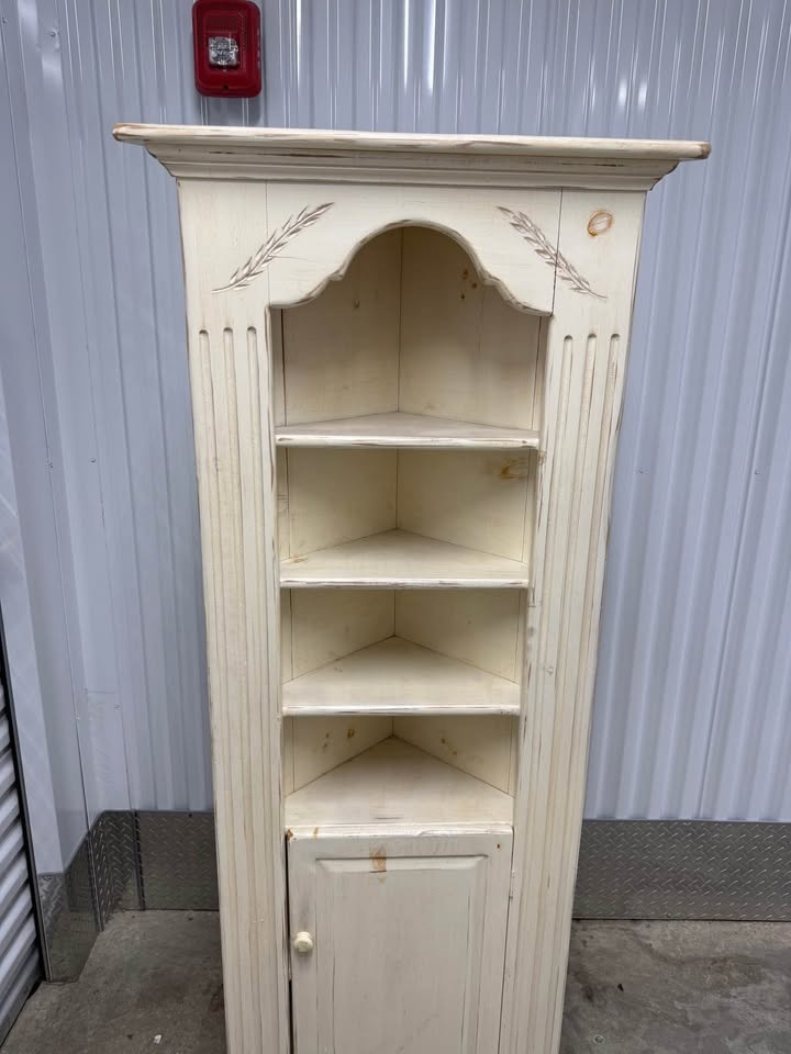 Corner Bookshelf With Cabinet White - photo 2