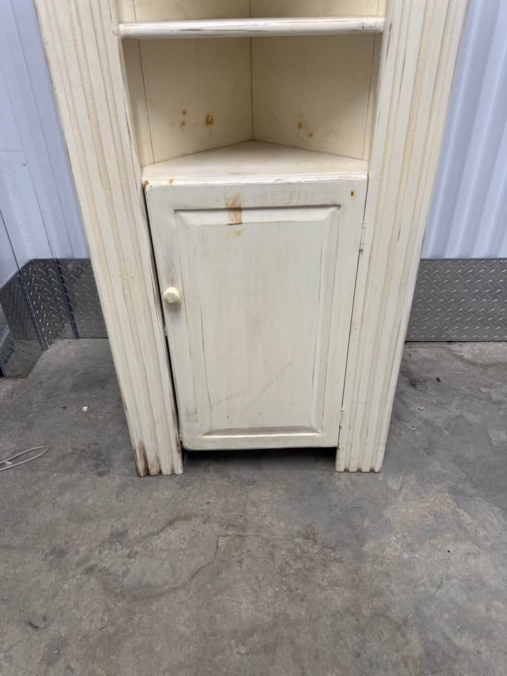 Corner Bookshelf With Cabinet White - photo 3