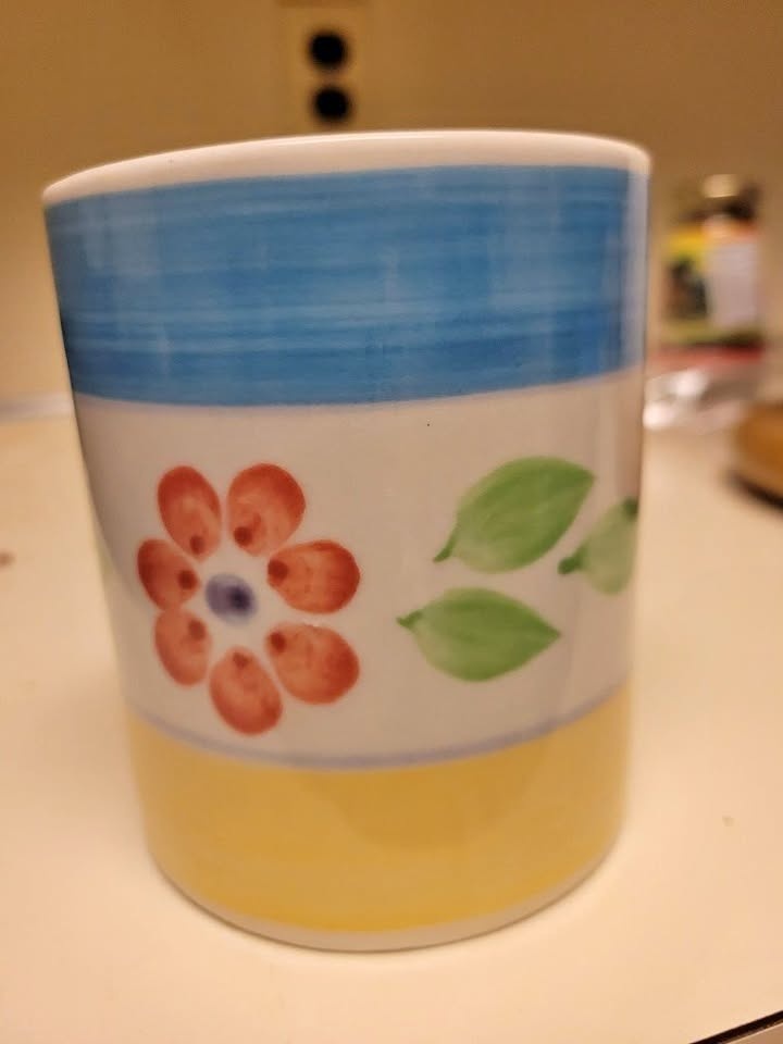 Floral Ceramic Mug Set of 4