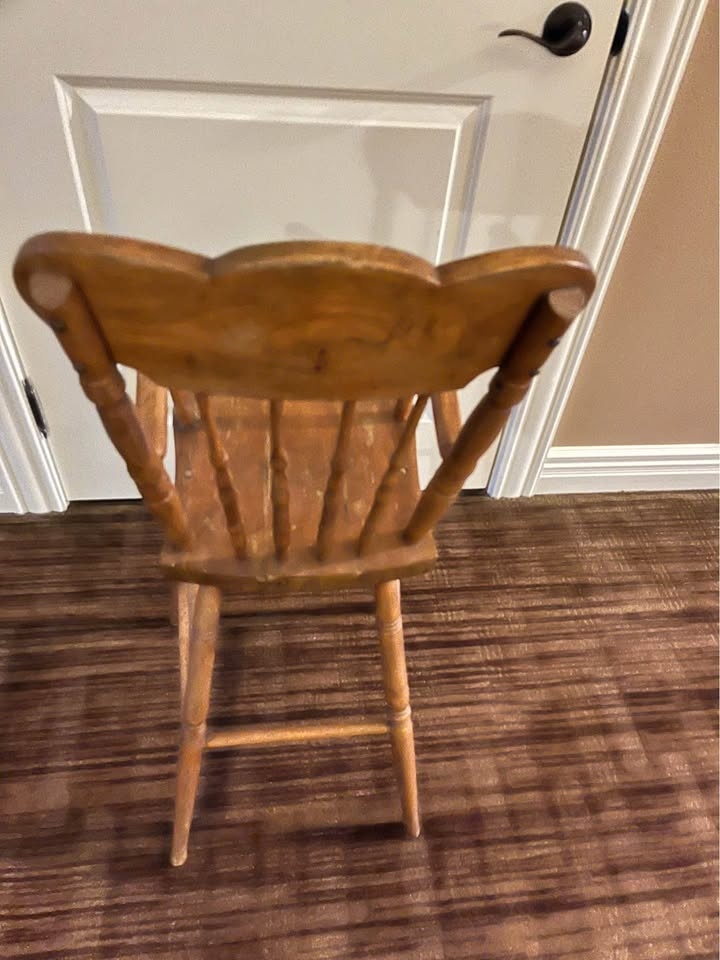 Vintage Wooden Press Back High Chair - photo 3