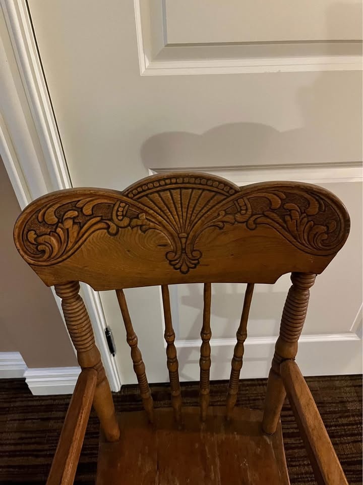 Vintage Wooden Press Back High Chair - photo 4
