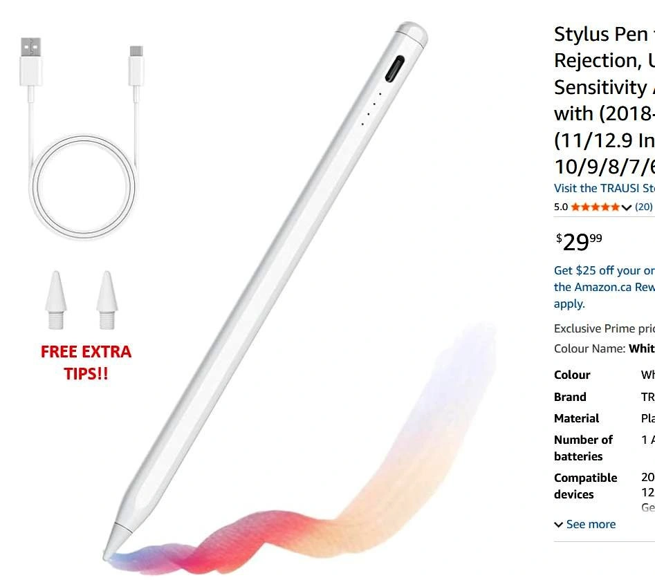 Pencil for iPad *NEW* Stylus pen for iPads 2018 and newer