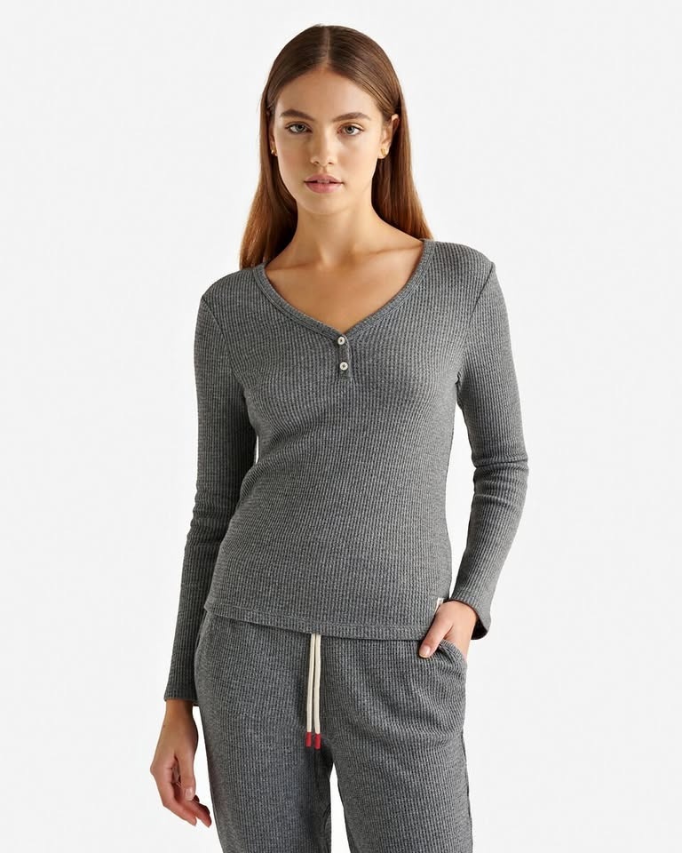 NEW! Roots Cabin Waffle Henley Set - Size M