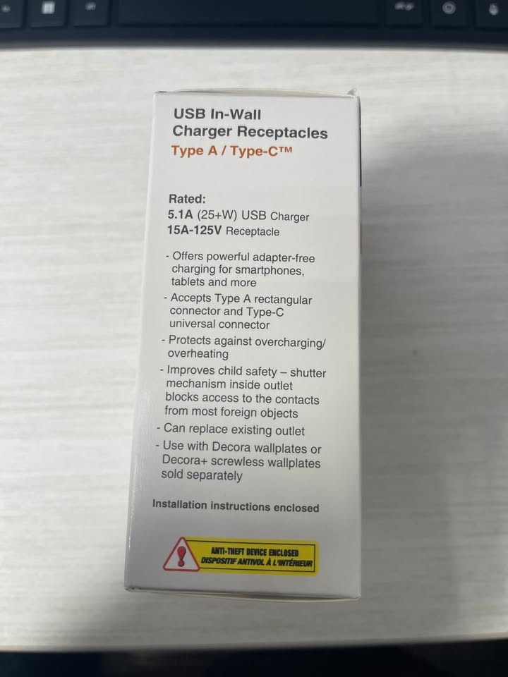 Leviton 2-Pack Decora USB Receptacles (15 Amp, Tamper-Resistant) - photo 3