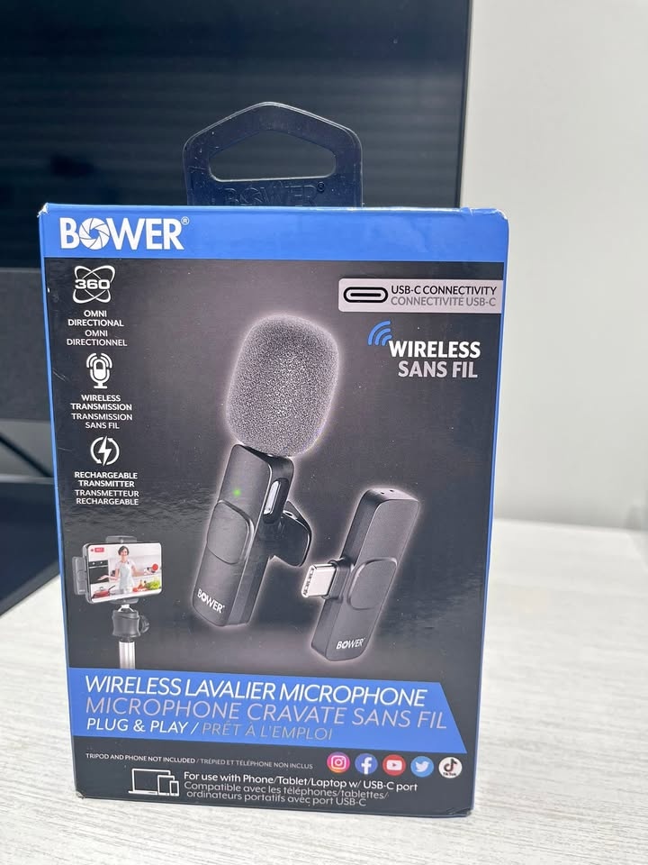 Bower Wireless Lavalier Microphone - Brand New
