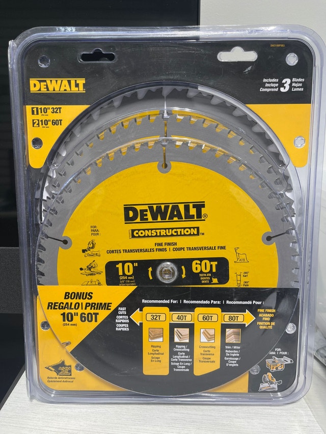 DEWALT 10-in 32T & 2 x 60T Circular Saw Blade Set