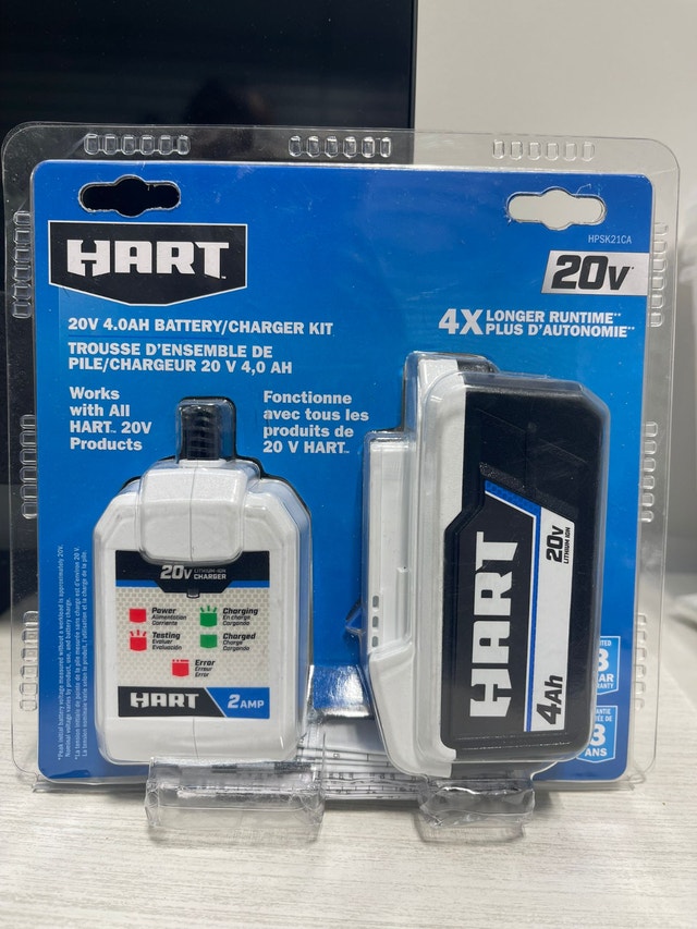 HART 20-Volt Lithium-Ion 4.0Ah Battery and Charger Kit