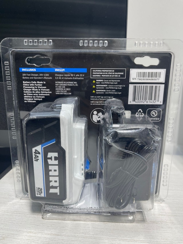 HART 20-Volt Lithium-Ion 4.0Ah Battery and Charger Kit - photo 2