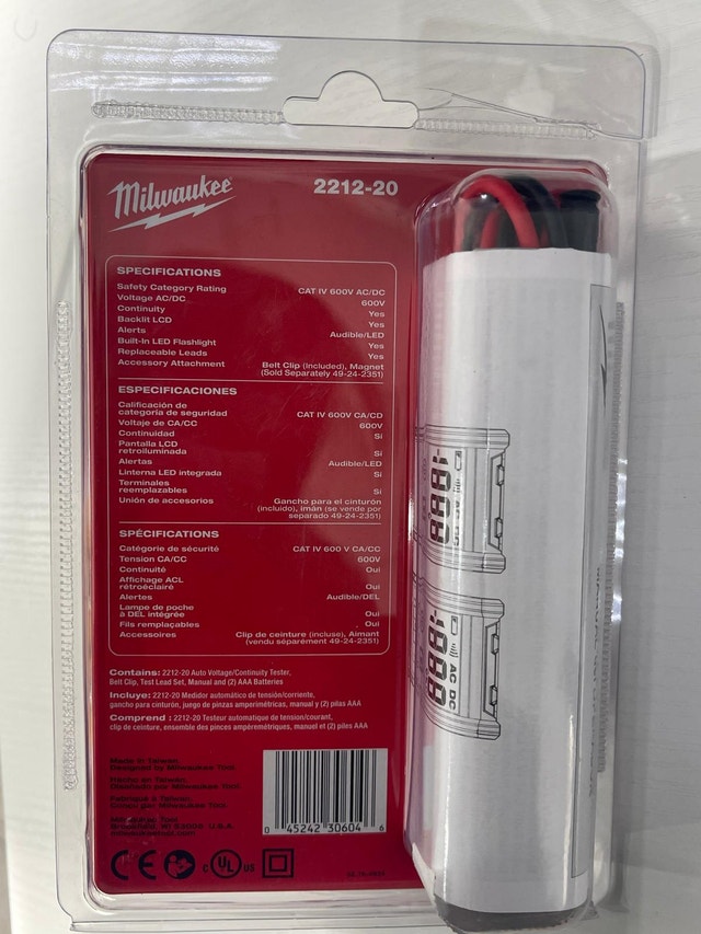 Milwaukee Tool Auto Voltage/Continuity Tester 2212-20 - photo 3
