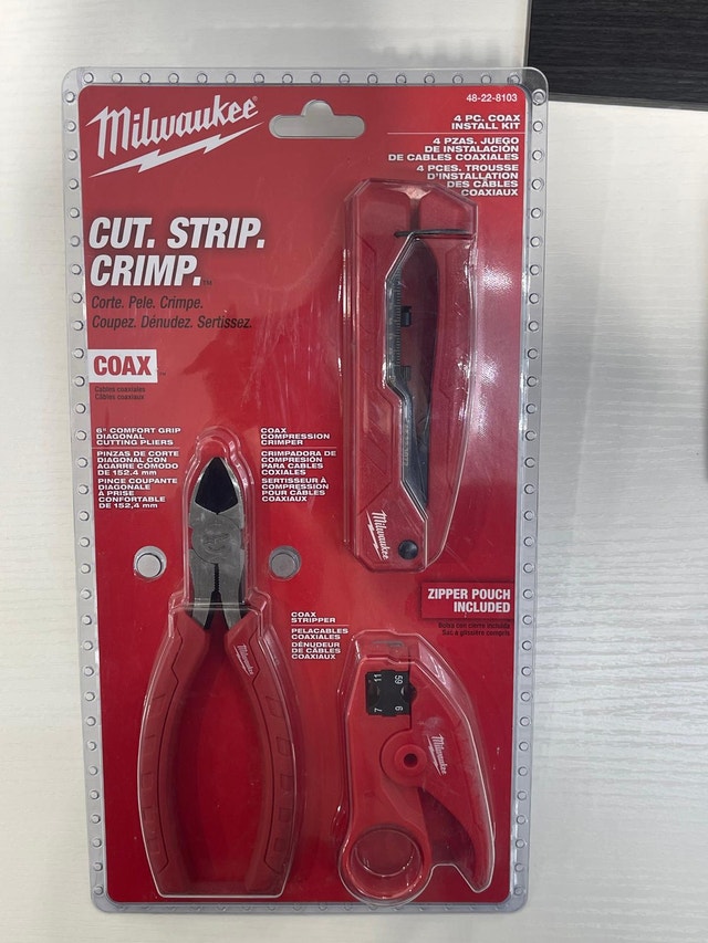 Milwaukee Tool Coax Cable Installation Tool Set with Zipper Pouc