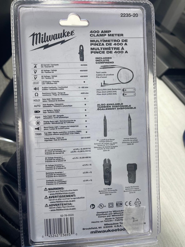 Milwaukee 400 Amp AC Digital Clamp Meter (2235-20) - photo 2