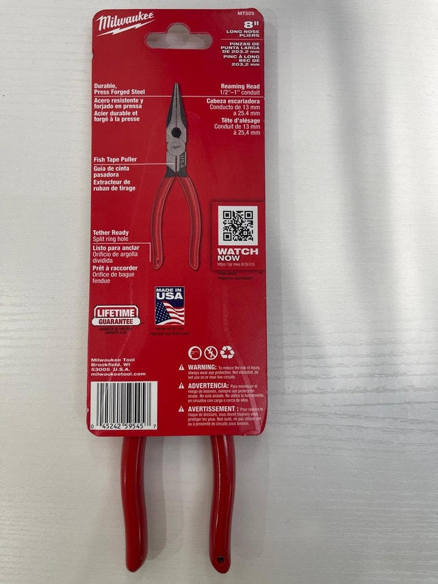 Milwaukee Tool 8" Long Nose Pliers (USA) - photo 2