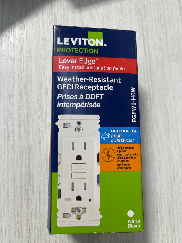 Leviton Lever Edge GFCI Receptacle Weather Resistant 15A 125V