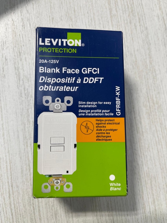 Leviton Protection 20 Amp Blank Face GFCI