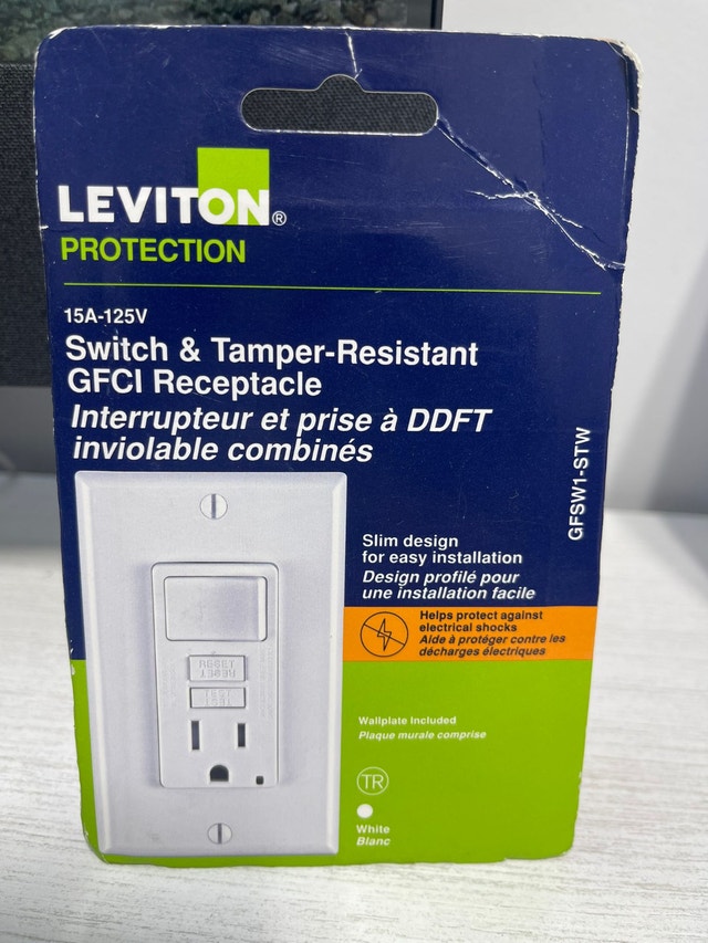 Leviton GFCI Combination Switch, 15 Amp Tamper-Resistant