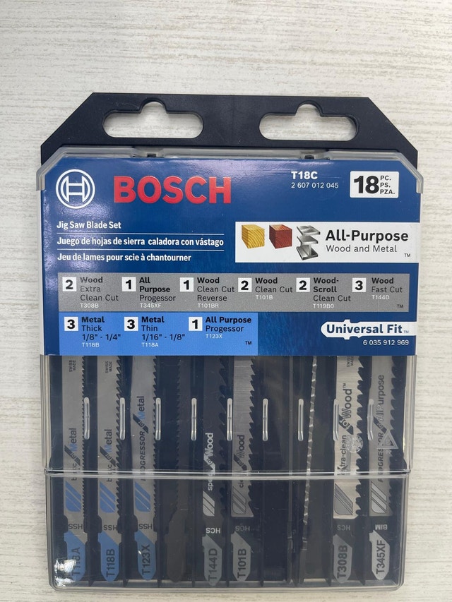 Bosch T-Shank Jigsaw Blade Set with Case for Wood & Metal
