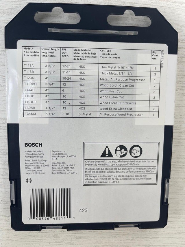 Bosch T-Shank Jigsaw Blade Set with Case for Wood & Metal - photo 2