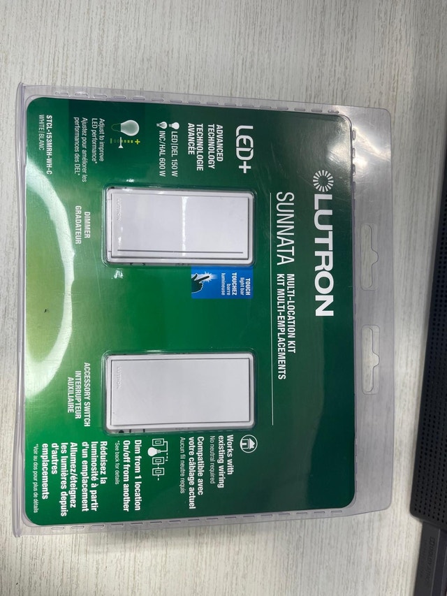 Lutron Sunnata LED+ Dimmer Switch and Accessory Switch 3 Way Kit