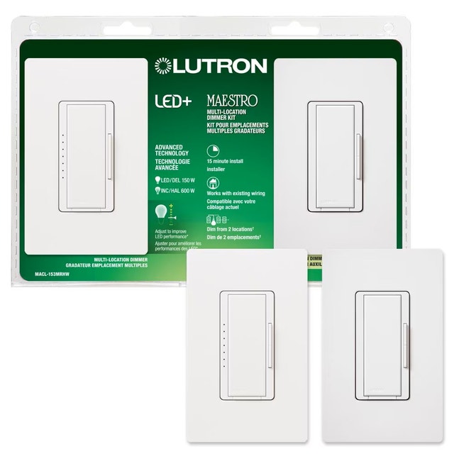 Lutron Maestro LED+ Dimmer 3-Way Kit MACL-153MRHW - photo 3