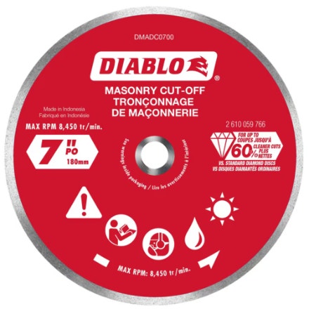 Diablo 7 in. Diamond Continuous Rim Cut-Off Discs for Masonry/Ti