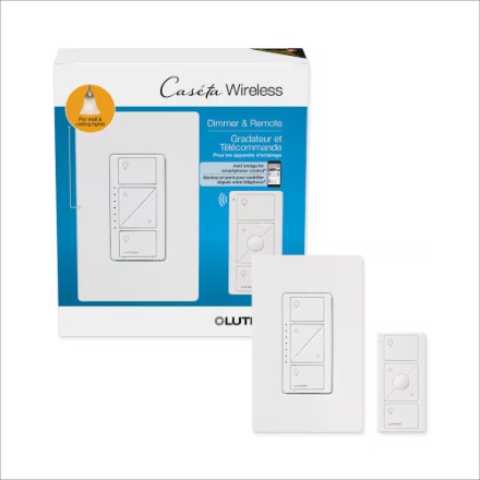 Lutron Caseta Wireless Smart Lighting Dimmer Switch with Remote