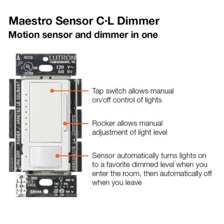 Lutron Maestro LED+ Dimmer & Motion Sensor - photo 2