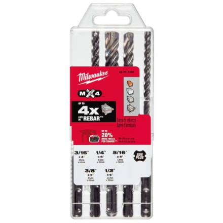 Milwaukee Tool 4-Cutter SDS-Plus Hammer Drill Bit Kit (5 pc) - photo 2