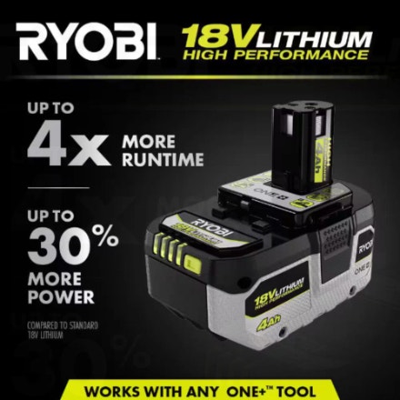 RYOBI 18V ONE+ HIGH PERFORMANCE Lithium-Ion 4.0 Ah Battery