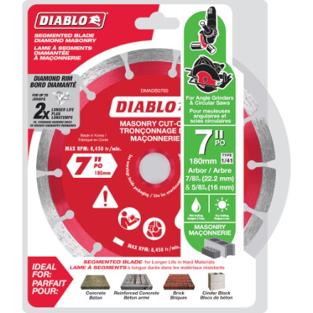 Diablo 7 in. Diamond Segmented Cut-Off Discs for Masonry - photo 2