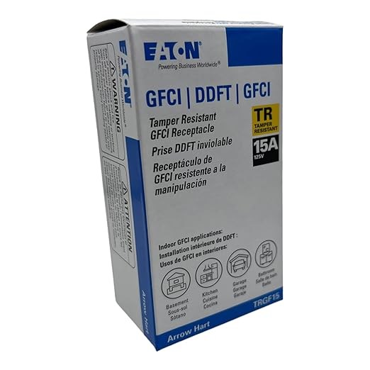 Eaton TRGF15W Slim Tamper Resistant GFCI Receptacle 15A 125V, Wh - photo 3