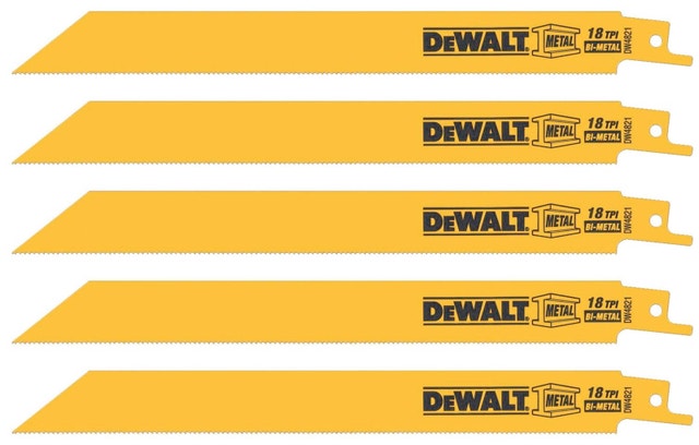 DEWALT DW4821 8-in 18 TPI Bi-Metal Reciprocating Saw Blades
