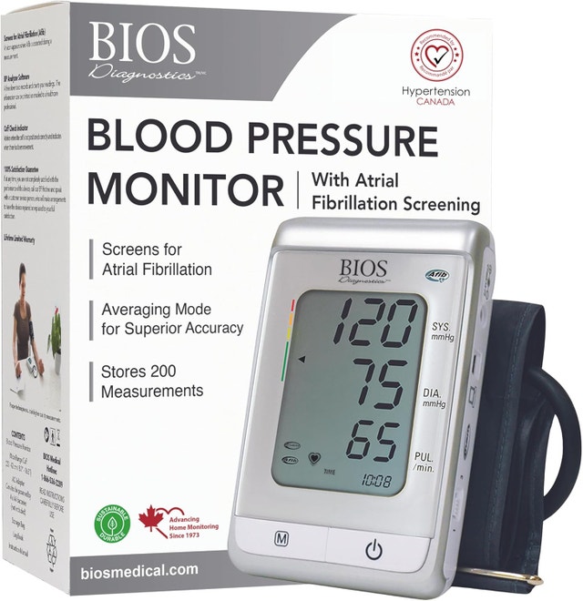 BIOS Diagnostics Blood Pressure Monitor w/ Atrial Fibrillation
