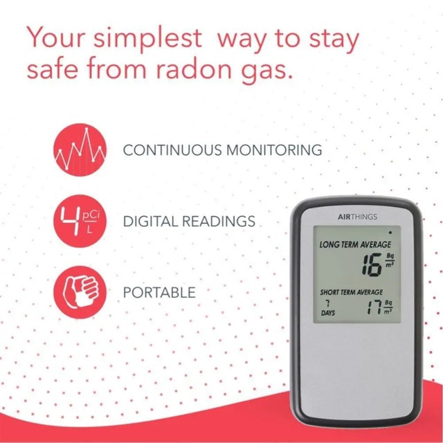 Airthings Corentium Battery Powered Digital Home Radon Detector - photo 2