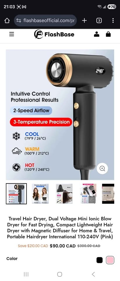 Brand New Travel Hair Dryer (Dual Voltage) - photo 3