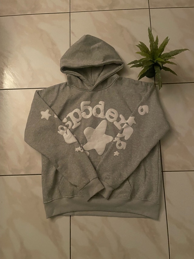 Grey Beluga Spider Hoodie