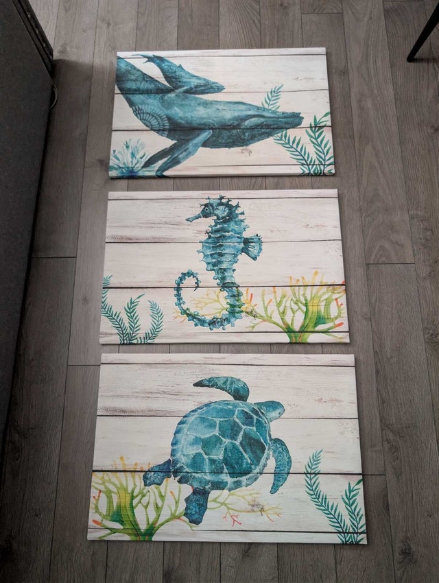 Canvas Wall Art with Sea Animals
