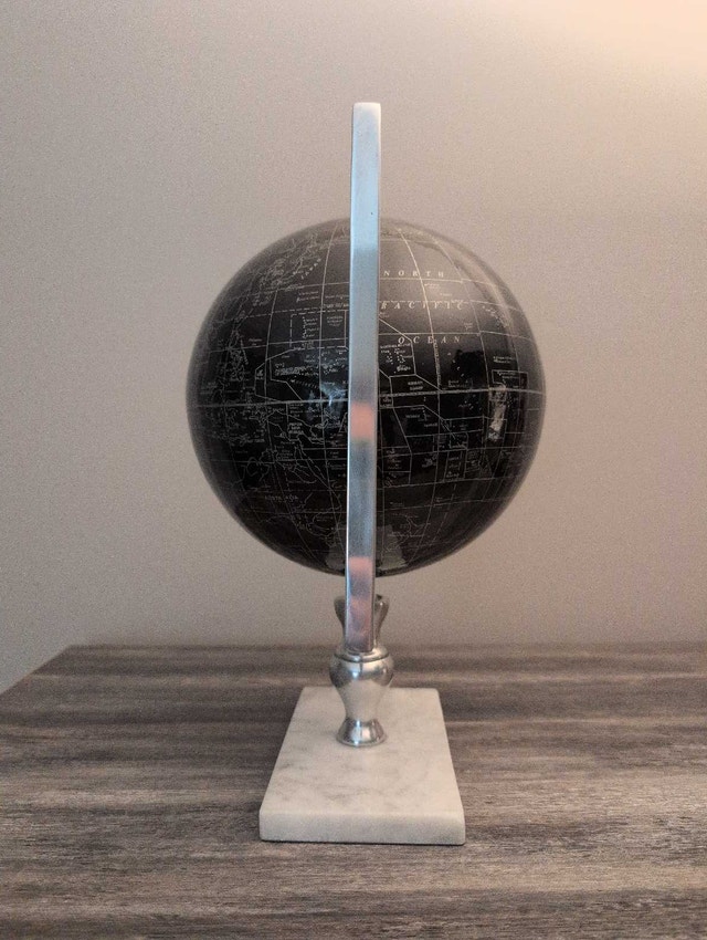 World Globe in Black and Silver - photo 2