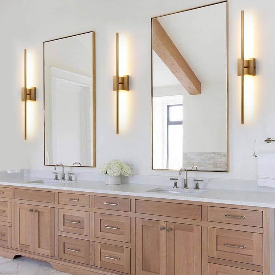 28" Black & Brass LED Sconces - Set of 2 - photo 4