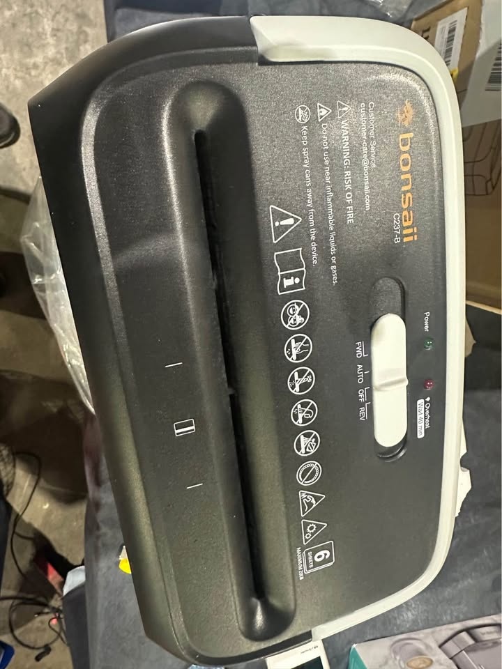 Bonsaii C237-B 6-Sheet Crosscut Paper Shredder - photo 2