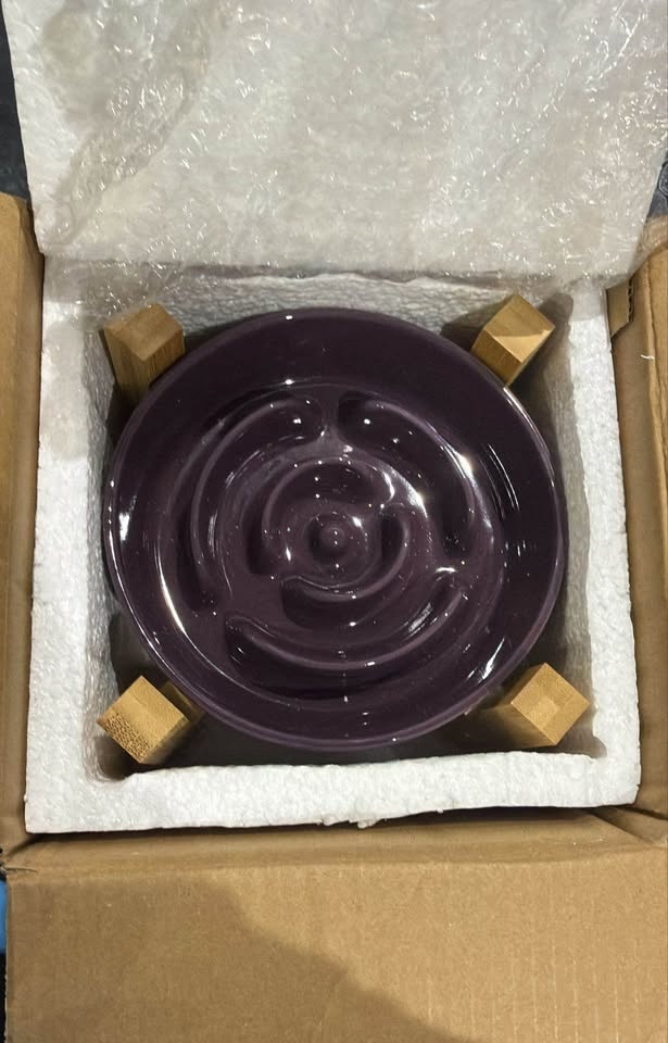 Elevated Slow Feeder Dog Bowl - Purple - photo 2